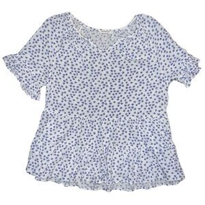 BEACHLUNCHLOUNGE Floral Print Baby Doll Cut Blouse Size M